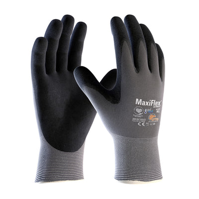 ATG 42-874 Seamless Knit Nylon/Elastane Glove with Nitrile Coated MicroFoam Grip on Palm & Fingers a