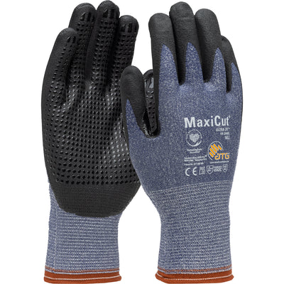 ATG 44-3445 Seamless Knit A3 Engineered Yarn Glove with Premium Nitrile Coated MicroFoam Grip on Pal