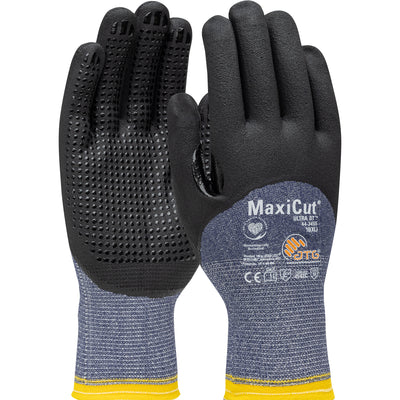 ATG 44-3455 Seamless Knit A3 Engineered Yarn Glove with Premium Nitrile Coated MicroFoam Grip on Pal