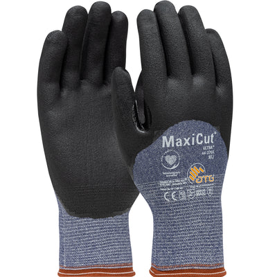 ATG 44-3755 Seamless Knit A3 Engineered Yarn Glove with Premium Nitrile Coated MicroFoam Grip on Pal