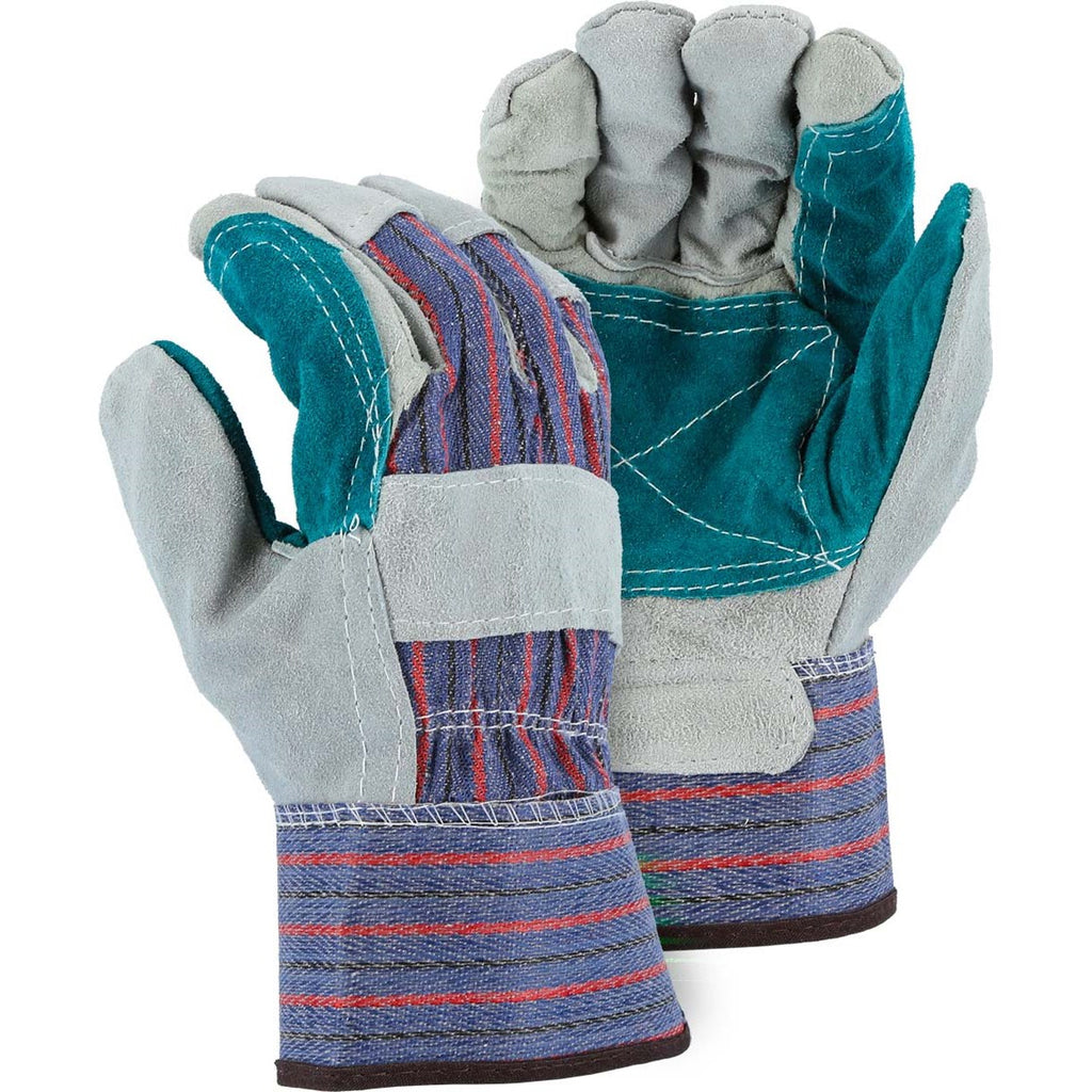 Majestic 4501CDP Split Cowhide Leather Palm Work Glove with Double Palm (One Dozen)