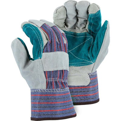 Majestic 4501CDP Split Cowhide Leather Palm Work Glove with Double Palm (One Dozen)
