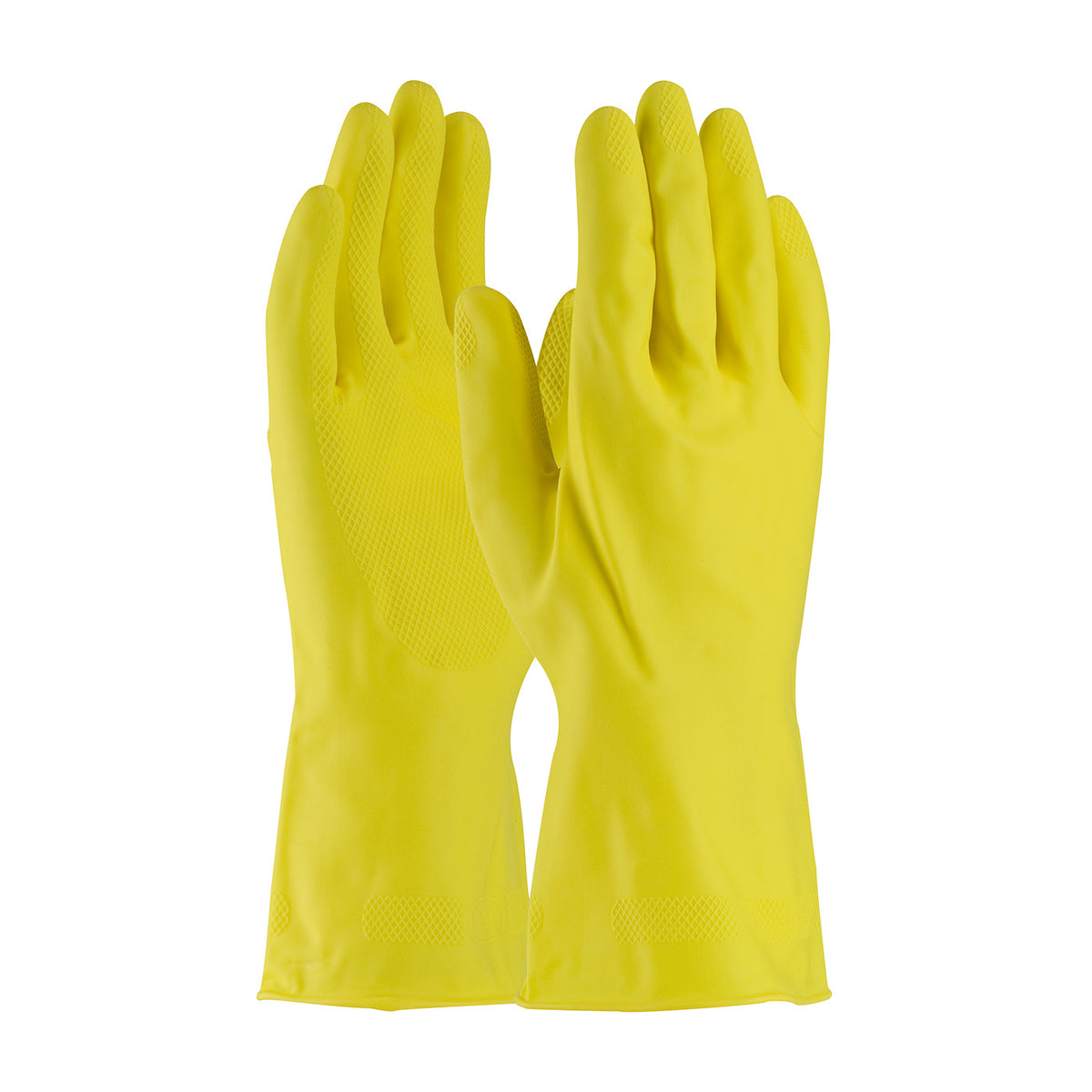 Assurance 47-L170Y Unsupported Latex Canner, Unlined with Raised Diamond Grip - 18 Mil (One Dozen)
