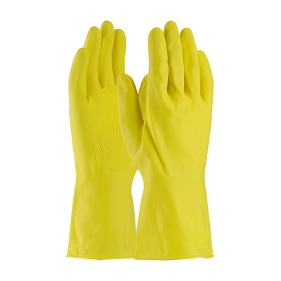Assurance 47-L170Y Unsupported Latex Canner, Unlined with Raised Diamond Grip - 18 Mil (One Dozen)