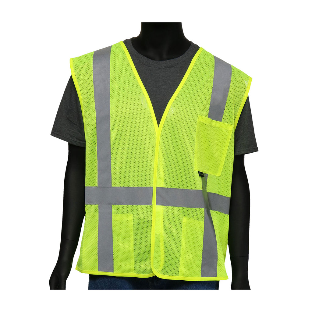 image of a digital mannequin wearing a high visibility safety vest from West Chester brand