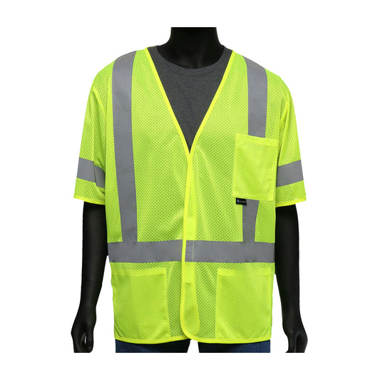 West Chester 47308 Hi-Viz Limited Flammability Short-Sleeved Safety Vest - Mesh (Class 3) (Pack of 1)