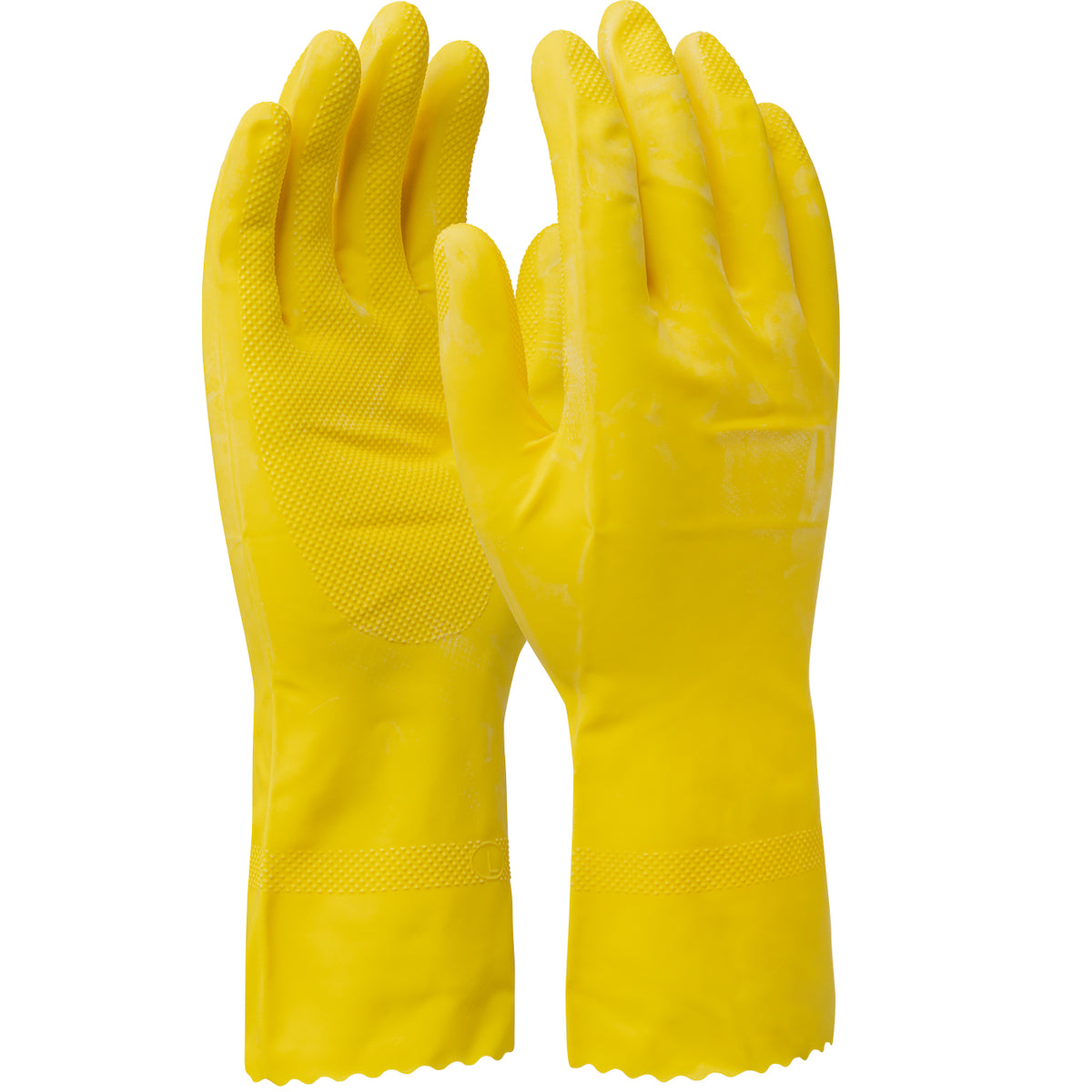 Assurance 48-L162Y Unsupported Latex, Flock Lined with Raised Diamond Grip - 16 Mil (One Dozen)