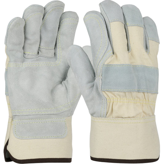 West Chester 500DP-AA Premium Split Cowhide Leather Double Palm Gloves (One Dozen)
