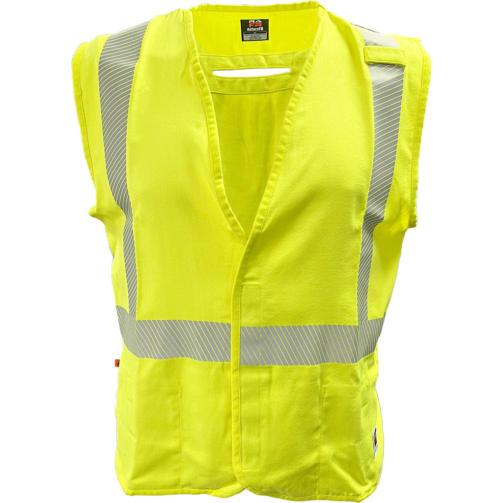 Reflective Apparel 509FRGS ANSI Type R Class 2 Dual-Certified AR/FR Solid Vest with "D" Ring Access 