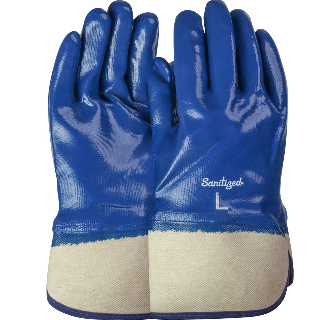 ArmorTuff 56-3154 Nitrile Dipped with Jersey Liner and Smooth Finish on Full Hand Plasticized Cuff Safety Glove (One Dozen)