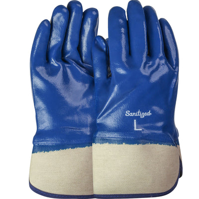 ArmorTuff 56-3154 Nitrile Dipped with Jersey Liner and Smooth Finish on Full Hand Plasticized Cuff Safety Glove (One Dozen)