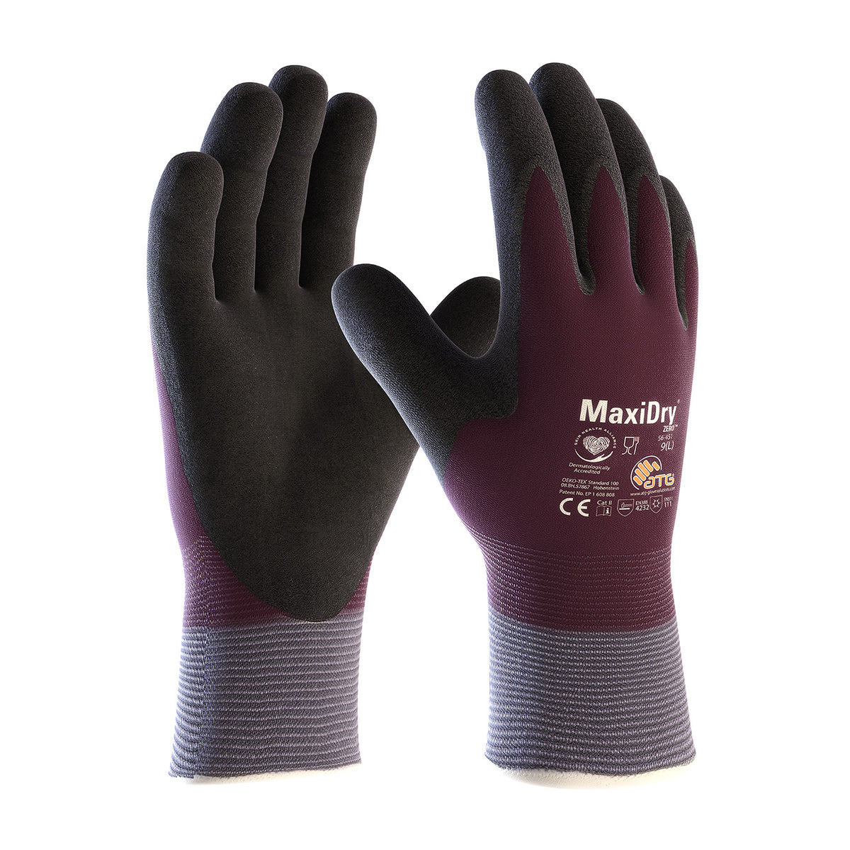 PIP 56-451 MaxiDry Zero Knit Nylon/Lycra Thermal Lining Double-Dipped Nitrile Coated Safety Glove(One Dozen)