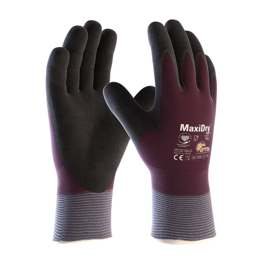 PIP 56-451 MaxiDry Zero Knit Nylon/Lycra Thermal Lining Double-Dipped Nitrile Coated Safety Glove(One Dozen)