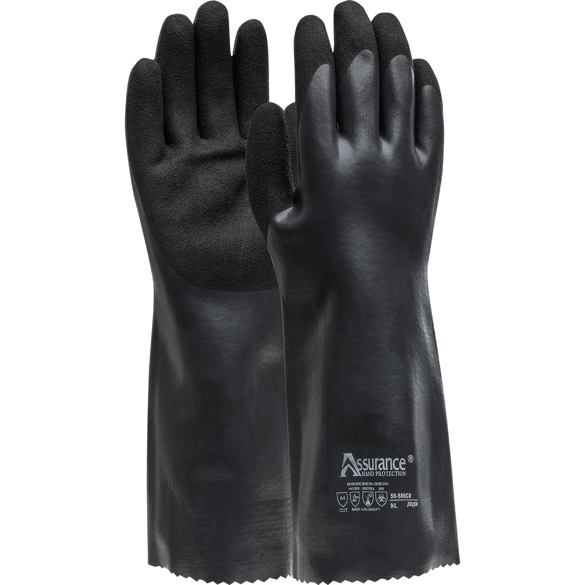 Assurance 56-586CR Nitrile Coated Glove with PolyKor® Blended Liner and MicroSurface Grip on Palm & 