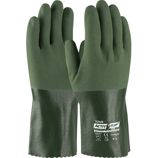 ActivGrip 56-AG566 12" Nitrile Coated with Cotton Liner and MicroFinish Grip Safety Work Glove(One Dozen)
