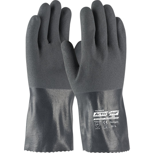 PIP 56-AG585 12" ActivGrip Nitrile Coated Cotton Liner MicroFinish Grip Safety Glove (One Dozen)