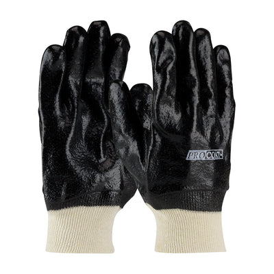 ProCoat 58-8015R Interlock Liner and Semi-Rough Finish Knit Wrist Premium PVC Dipped Safety Glove (One Dozen)