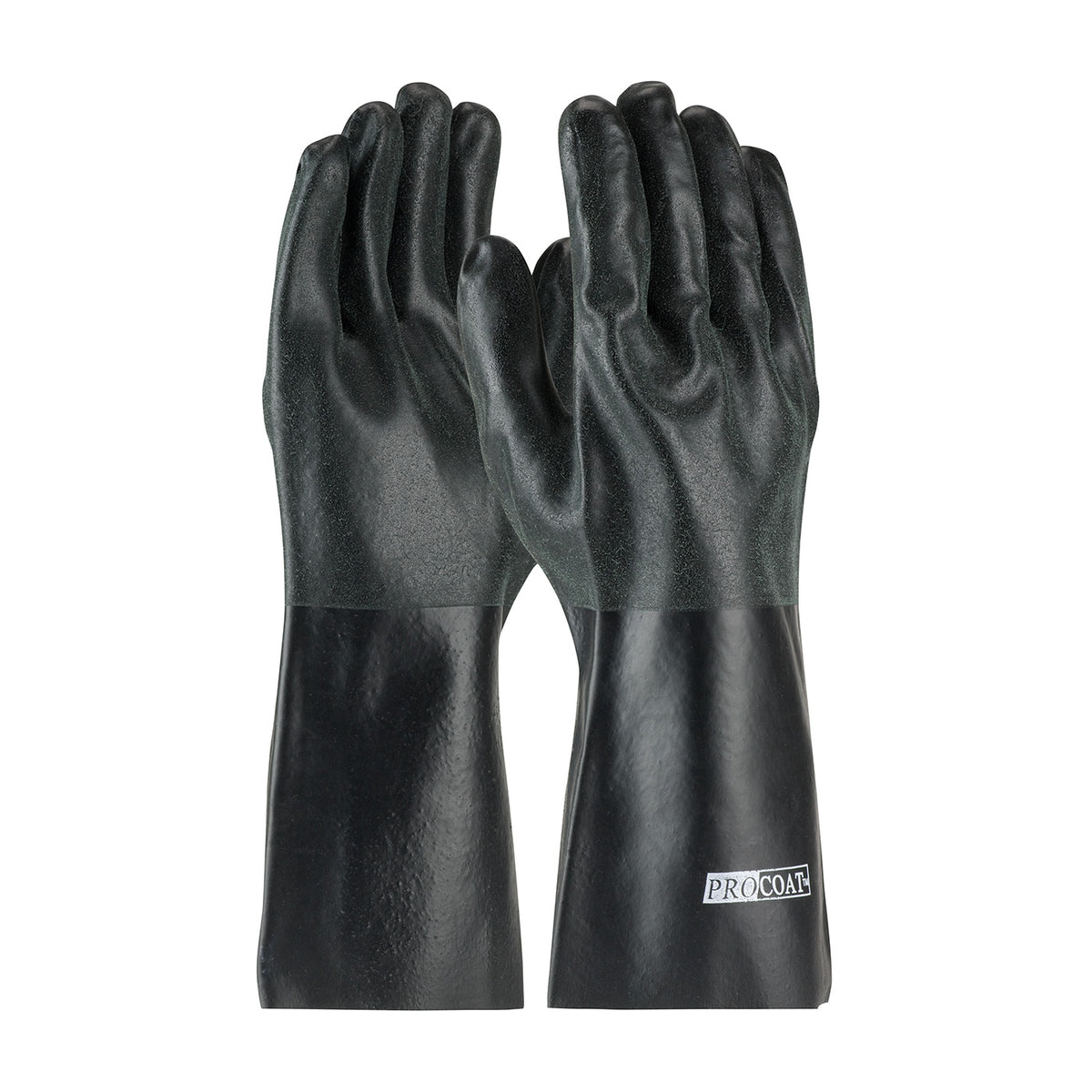 PIP 58-8140DD Premium PVC Dipped Glove with Interlock Liner and Rough Sandy Finish - 14" Length (One