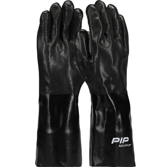 PIP 58-8240DD Premium PVC Dipped Glove with Jersey Liner and Rough Sandy Finish - 14" Length (One Do