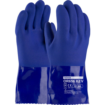 Towa 58-8658K Oil Resistant PVC Glove with DuPont™ Kevlar® Liner and Rough Grip (One Dozen)