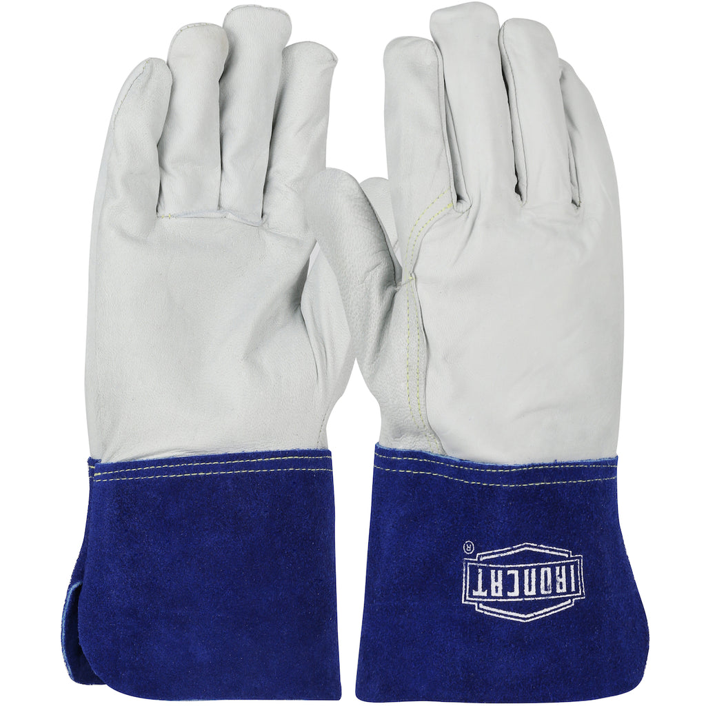 West Chester 6142 Ironcat Top Grain Goatskin Leather Tig Welder's Glove with Kevlar Stitching - Split Leather Gauntlet Cuff (One Dozen)