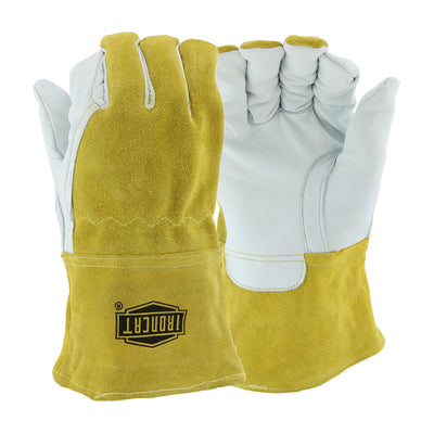 Ironcat 6143 Premium Top Grain Goatskin Leather MIG Welder's Glove with Split Cowhide Back and Fleec