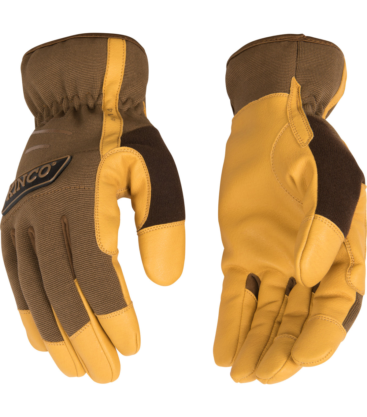 Kinco 2014 Kids' KincoPro™ Brown Synthetic Leather Palm (3 Pair) - alternate view 2