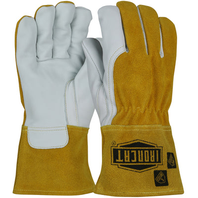 Ironcat 6243 AR Premium Top Grain Goatskin Leather MIG Welder's Glove with Split Cowhide Back and Pa