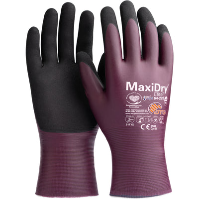 ATG 64-226 Lightweight Nitrile Glove with Seamless Knit Nylon Liner, AD-APT® Technology, and Non-Sli