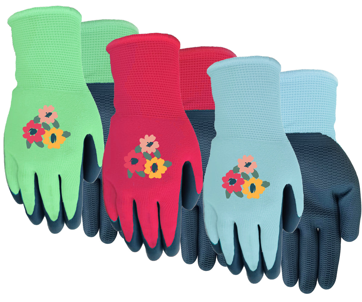 Midwest 66A4HGP02-HG Latex Gripping Garden Glove (6 Packs of 2 Pair)