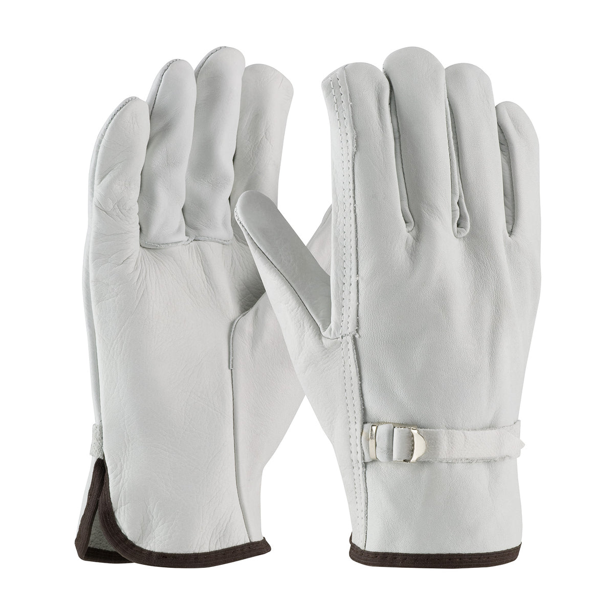 PIP 68-153 Regular Grade Top Grain Cowhide Leather Drivers Glove with Pull Strap Closure - Straight 