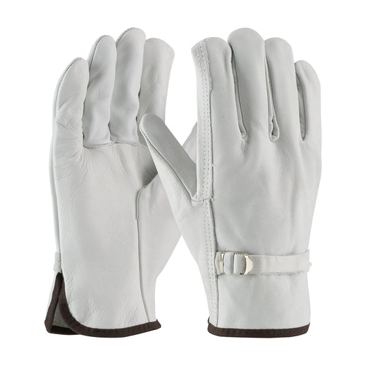 PIP 68-153 Regular Grade Top Grain Cowhide Leather Drivers Glove with Pull Strap Closure - Straight 