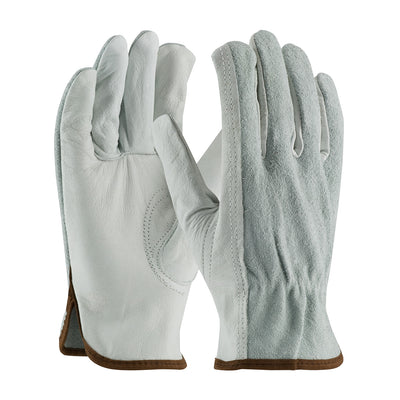 PIP 993K Regular Grade Top Grain Leather Drivers Glove with Split Cowhide Back and Aramid Stitching 