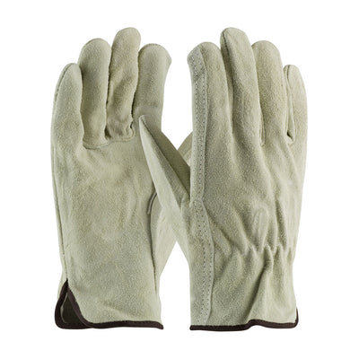PIP 69-134 Regular Grade Split Cowhide Leather Drivers Glove - Straight Thumb (One Dozen)