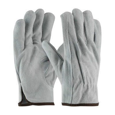 PIP 69-189 Premium Grade Split Cowhide Leather Drivers Glove - Keystone Thumb (One Dozen)