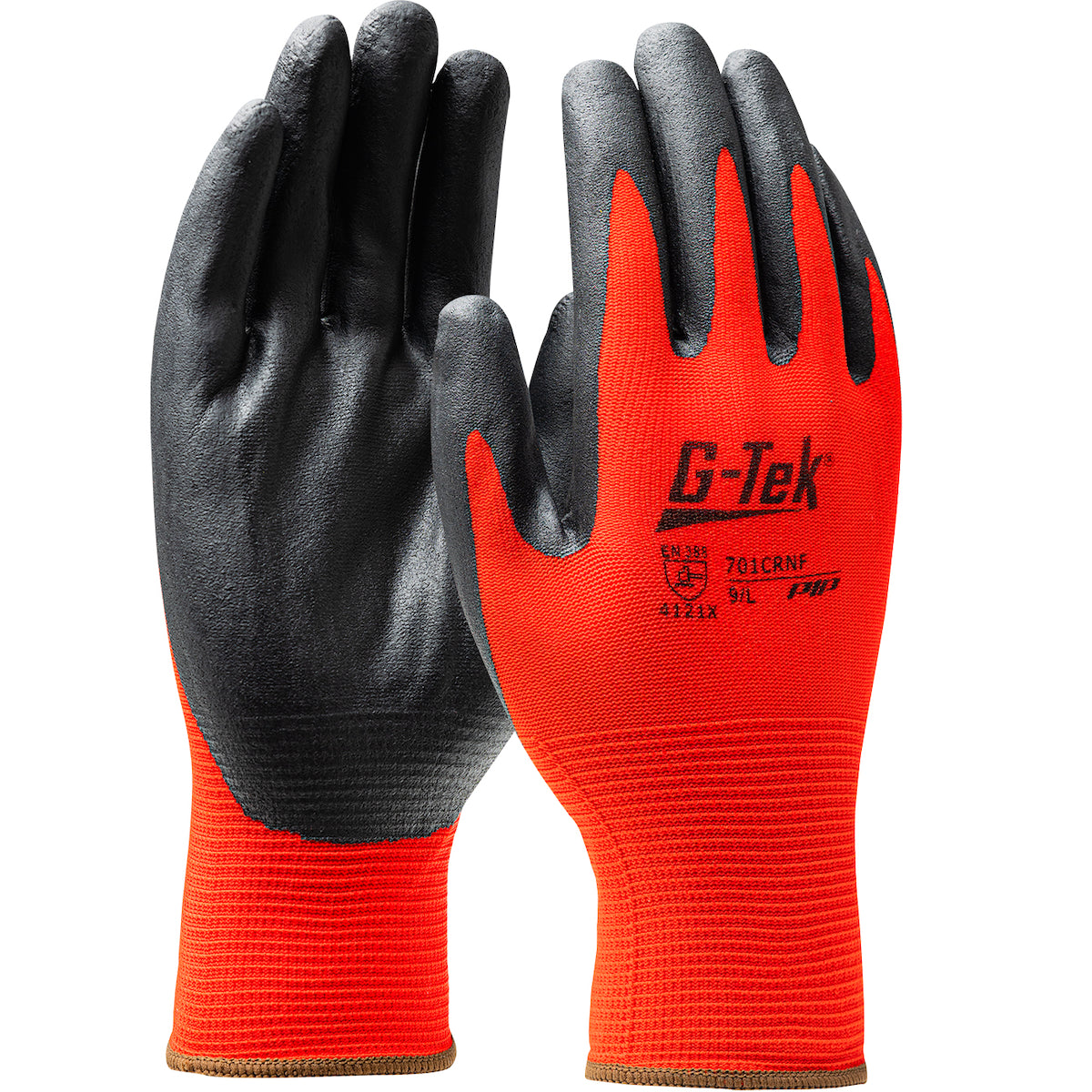 West Chester 701CRNF Zone Defense Red Nylon Shell with Black Nitrile Foam Palm Coat Gloves (One Dozen)