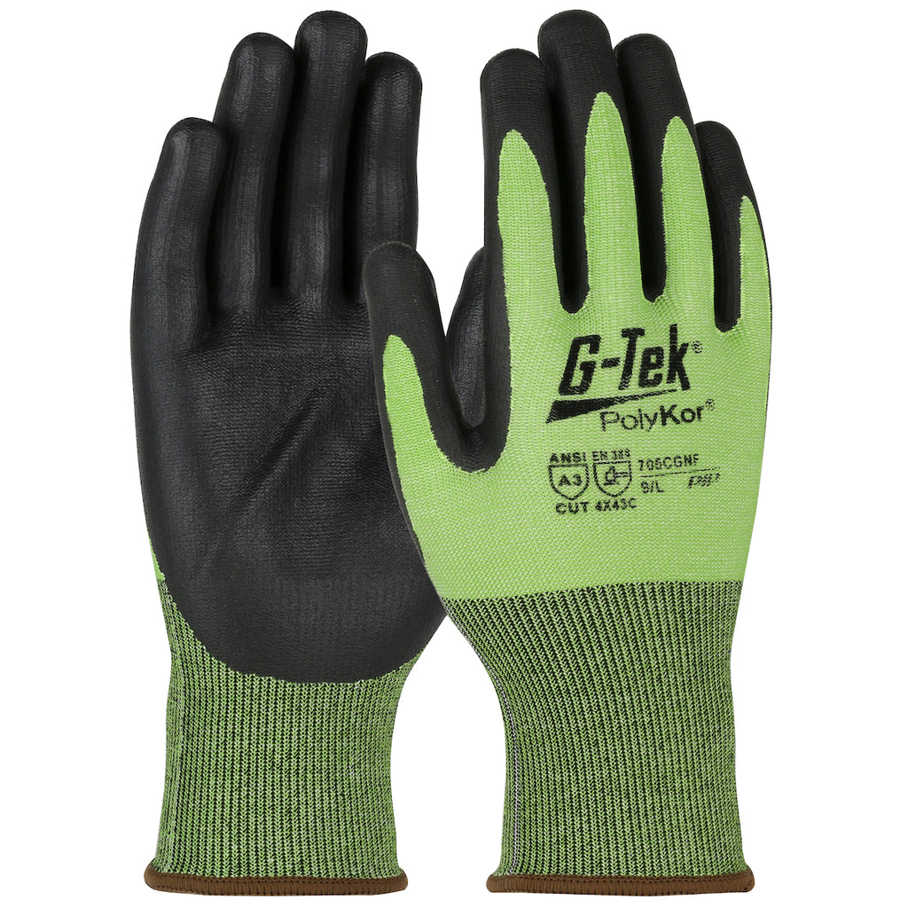 West Chester 705CGNF Zone Defense Green HPPE Shell with Black Nitrile Foam Palm Coat Gloves (One Dozen)
