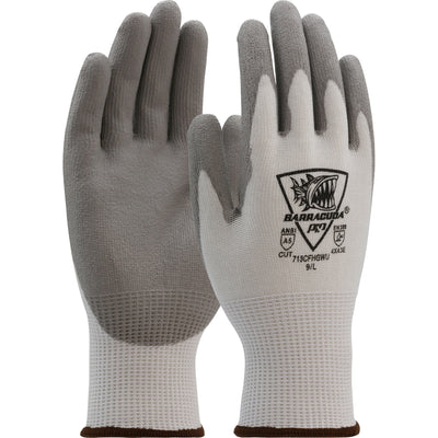 West Chester Barracuda 713CFHGWU White HPPE Shell w/ Grey PU Dip Cut Protection, Cut Resistant Gloves, (One Dozen)