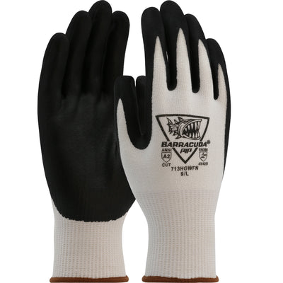 West Chester 713HGWFN Barracuda White HPPE Shell w/ Black Foam Nitrile Dip Gloves (One Dozen)