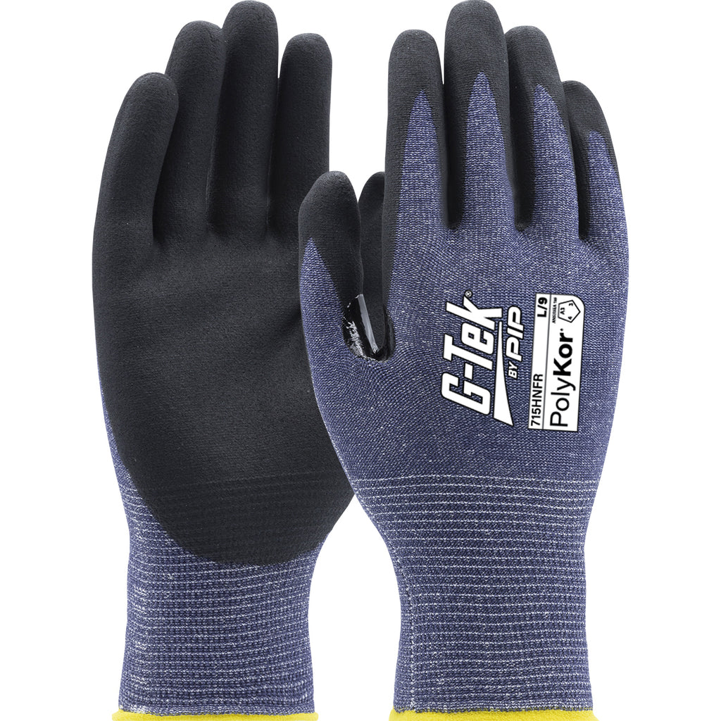 West Chester 715HNFR Blue HPPE shell w/ Black Microfoam Nitrile Dip Gloves (One Dozen)