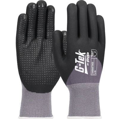 West Chester 715SNFTKD PosiGrip Black Foam Nitrile 3/4 Dip on Gray Nylon Shell with Dotted Palm Gloves (One Dozen)