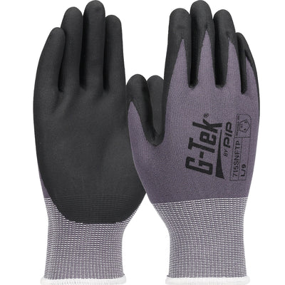 West Chester 715SNFTP PosiGrip Black Microfoam Nitrile Palm Dip on Gray Nylon Shell Gloves (One Dozen)