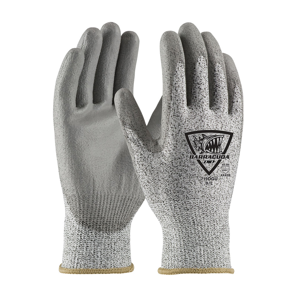 a pair of gray palm coated work gloves from West Chester brand