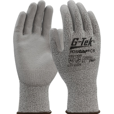 G-Tek 720DGU Seamless Knit A2 PolyKor® Blended Glove with Polyurethane Coated Flat Grip on Palm & Fi
