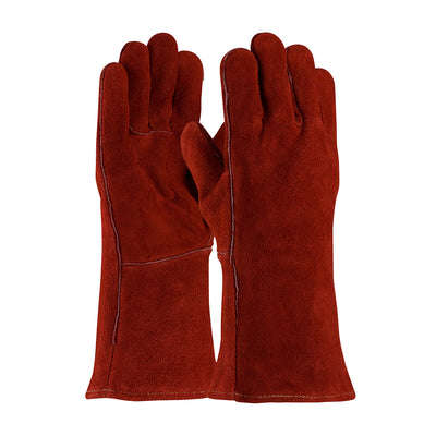 PIP 73-7015A Economy Grade Split Cowhide Leather Welder's Glove with Cotton Lining (One Dozen)