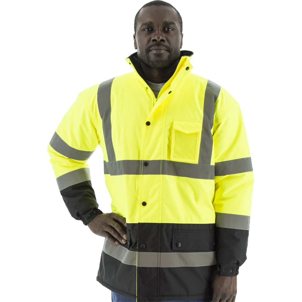 Majestic 75-1303 High Visibility Waterproof Parka with Quilted Lining, ANSI 3, R