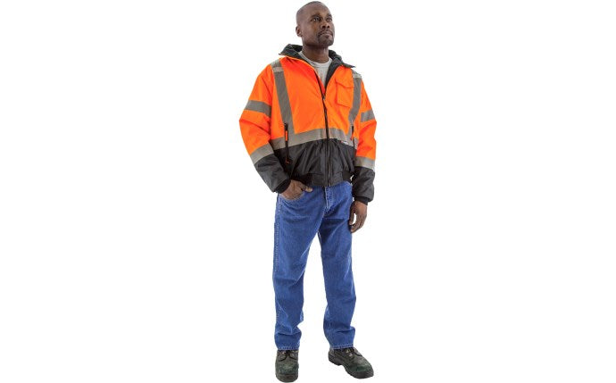 Majestic 75-1312 High Visibility Waterproof Jacket with Removable Fleece Liner, ANSI 3, R (Each)