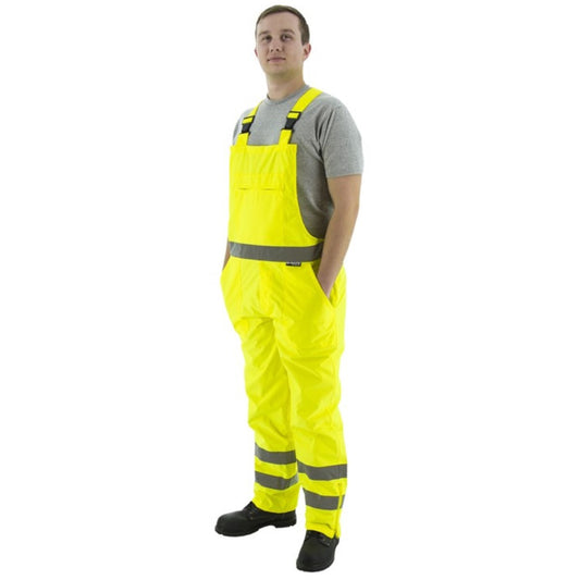 Majestic 75-2353 High Visibility Waterproof Bib Overall, ANSI E