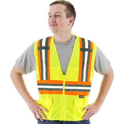 Majestic 75-3259 High Visibility Glow-in-the Dark Mesh Vest, Class 2