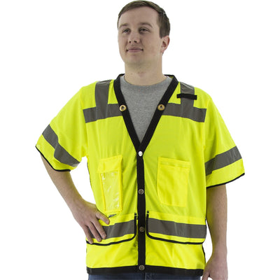 Majestic 75-3307 High Visibility Heavy Duty Mesh Vest, ANSI 3, R